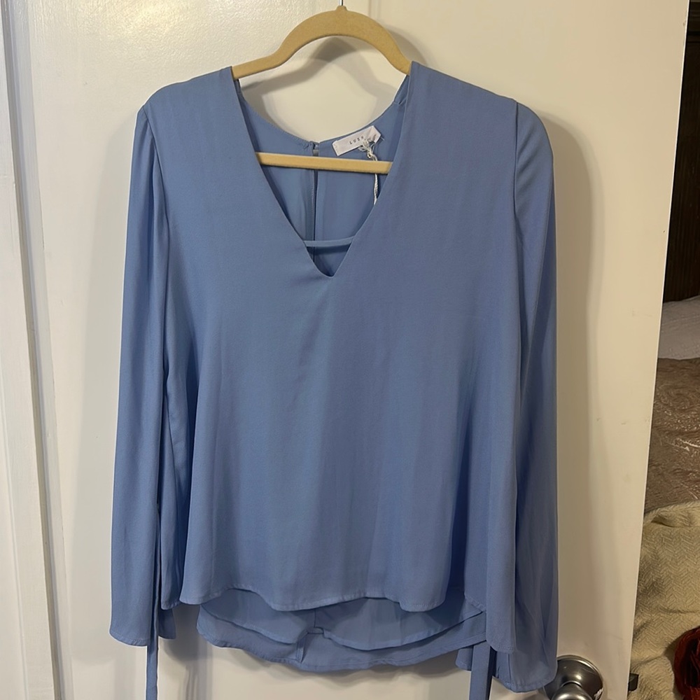 LUSH Powder Blue Blouse